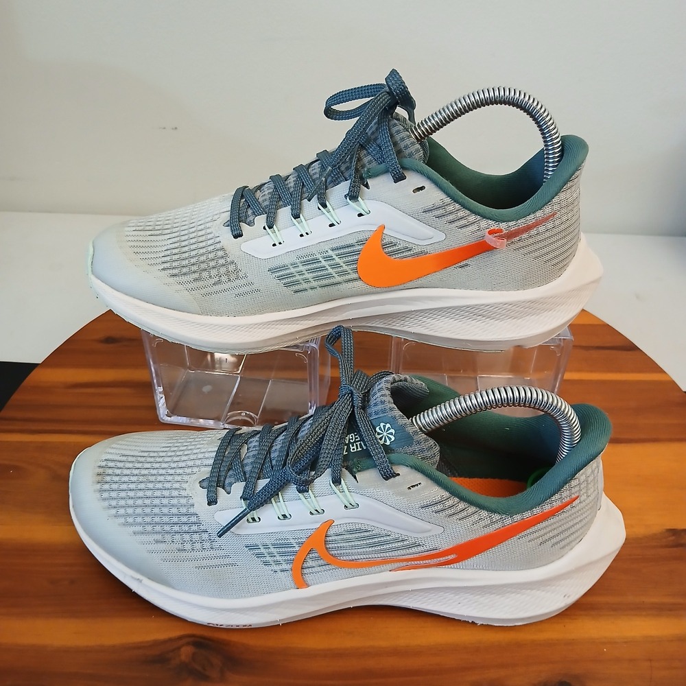 Nike Air Zoom Pegasus 39 Kids 6.5Y Grey Orange Running Shoes DM4015-003